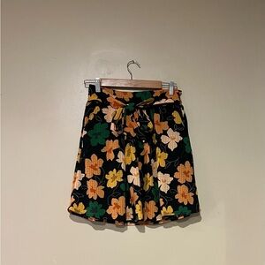 Who What Wear Size XS Women Skirt Wide Belt Floral Flower Prints Graphics